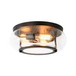 Modern Farmhouse Seeded Glass Round Ceiling Light