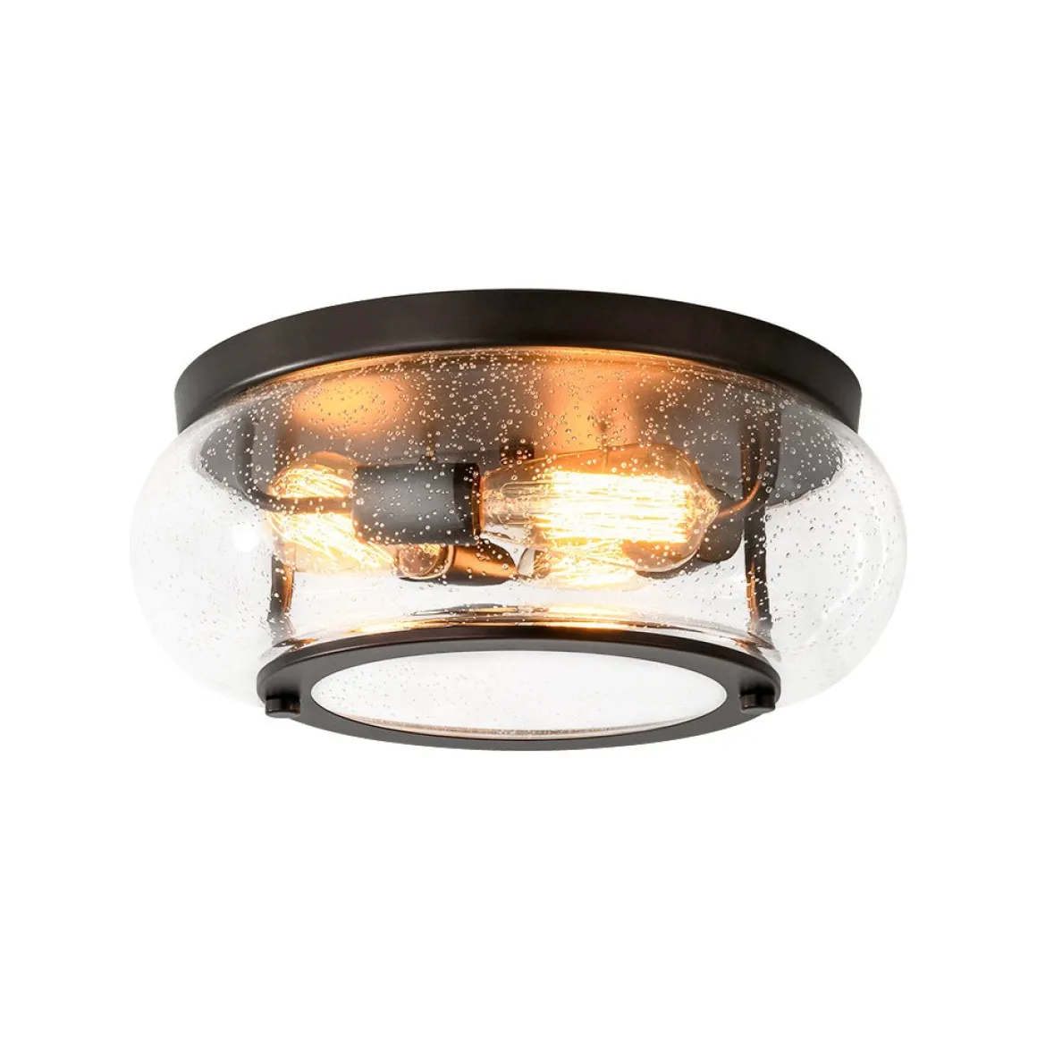 Modern Farmhouse Seeded Glass Round Ceiling Light