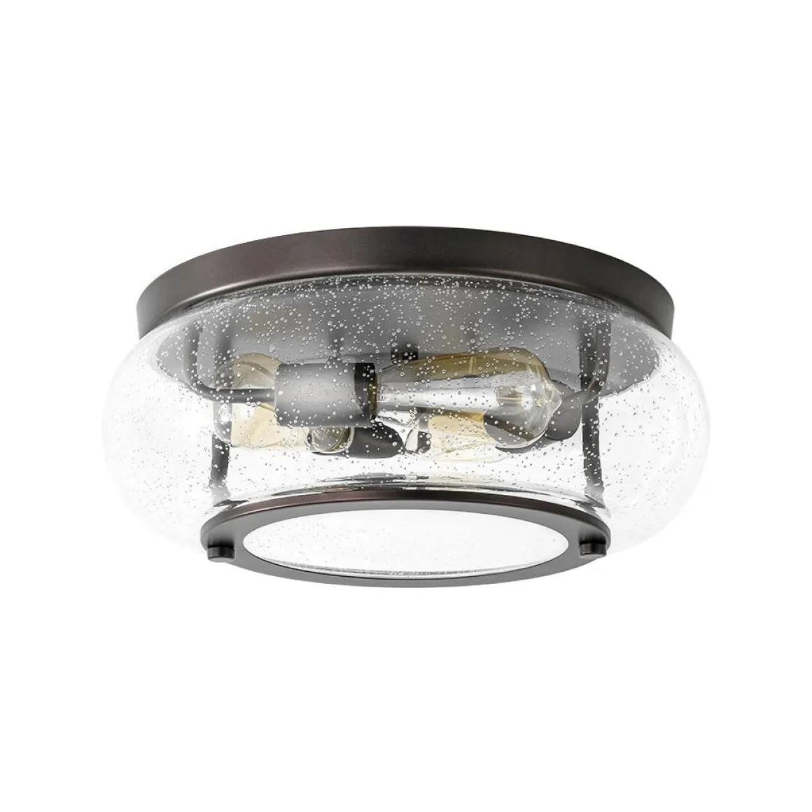 Modern Farmhouse Seeded Glass Round Ceiling Light
