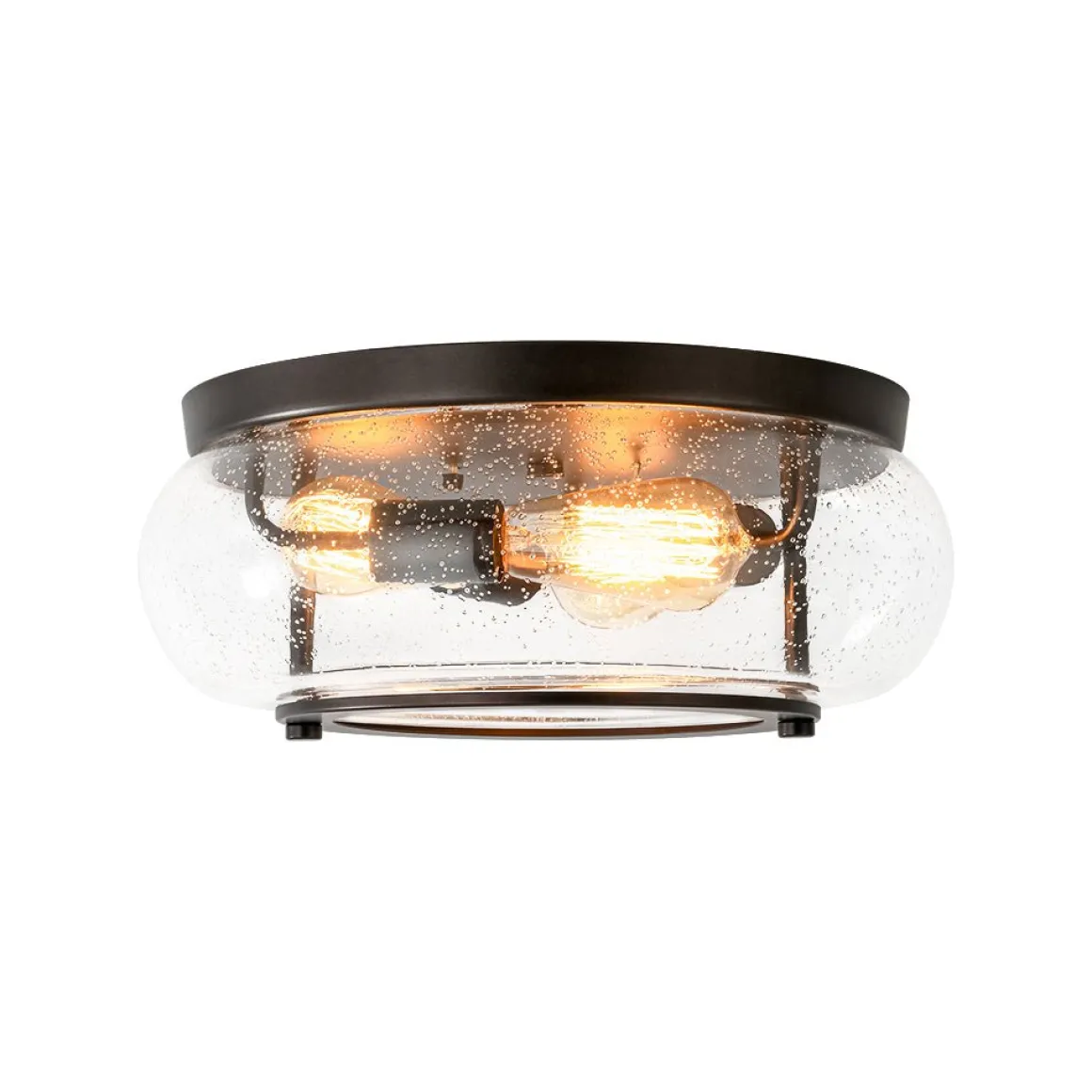 Modern Farmhouse Seeded Glass Round Ceiling Light