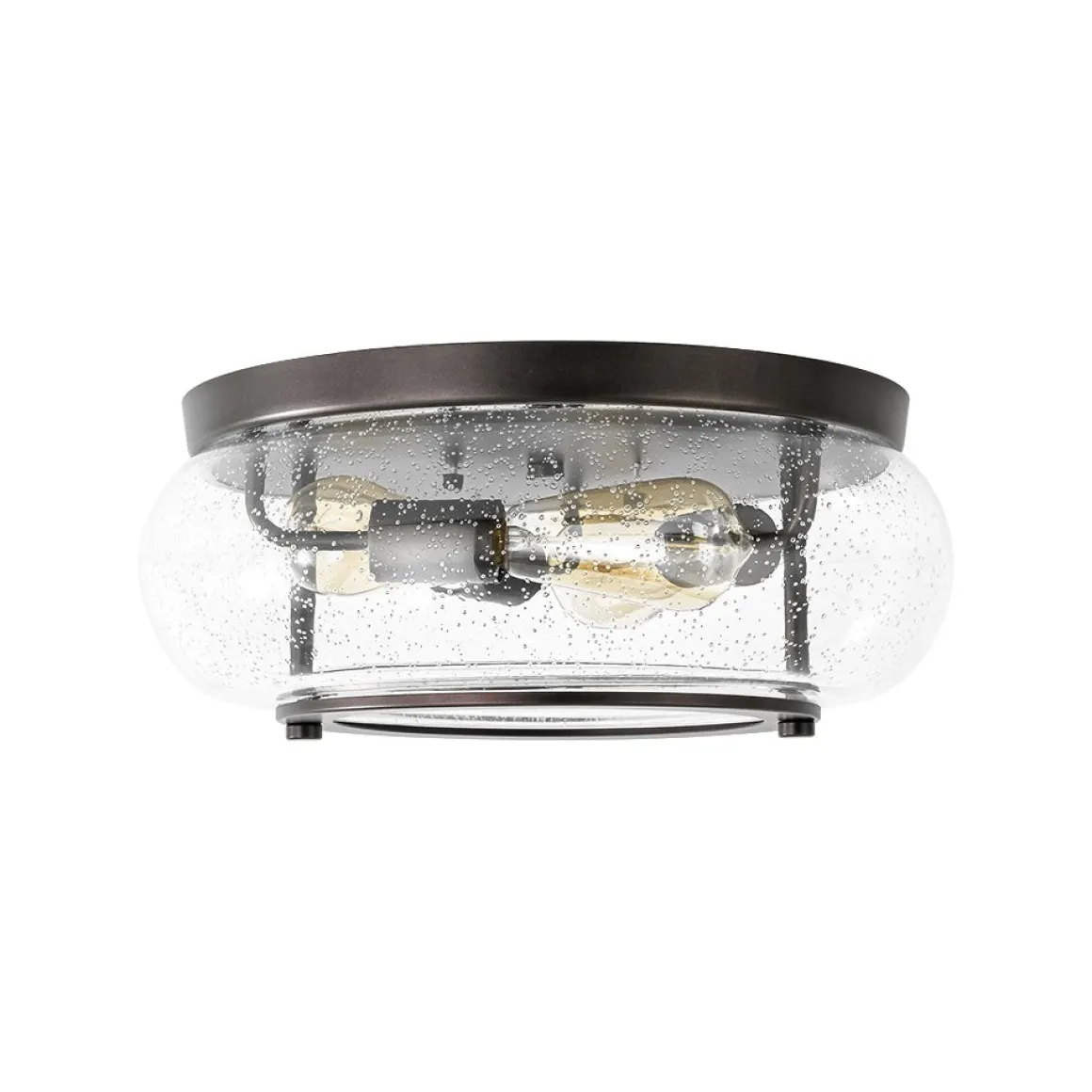 Modern Farmhouse Seeded Glass Round Ceiling Light