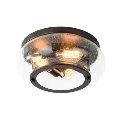 Modern Farmhouse Seeded Glass Round Ceiling Light