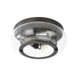 Modern Farmhouse Seeded Glass Round Ceiling Light
