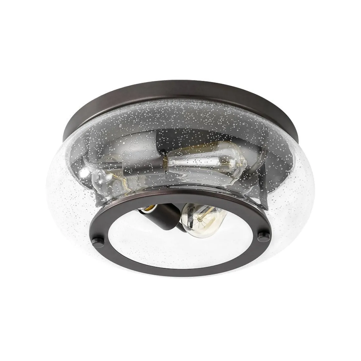 Modern Farmhouse Seeded Glass Round Ceiling Light