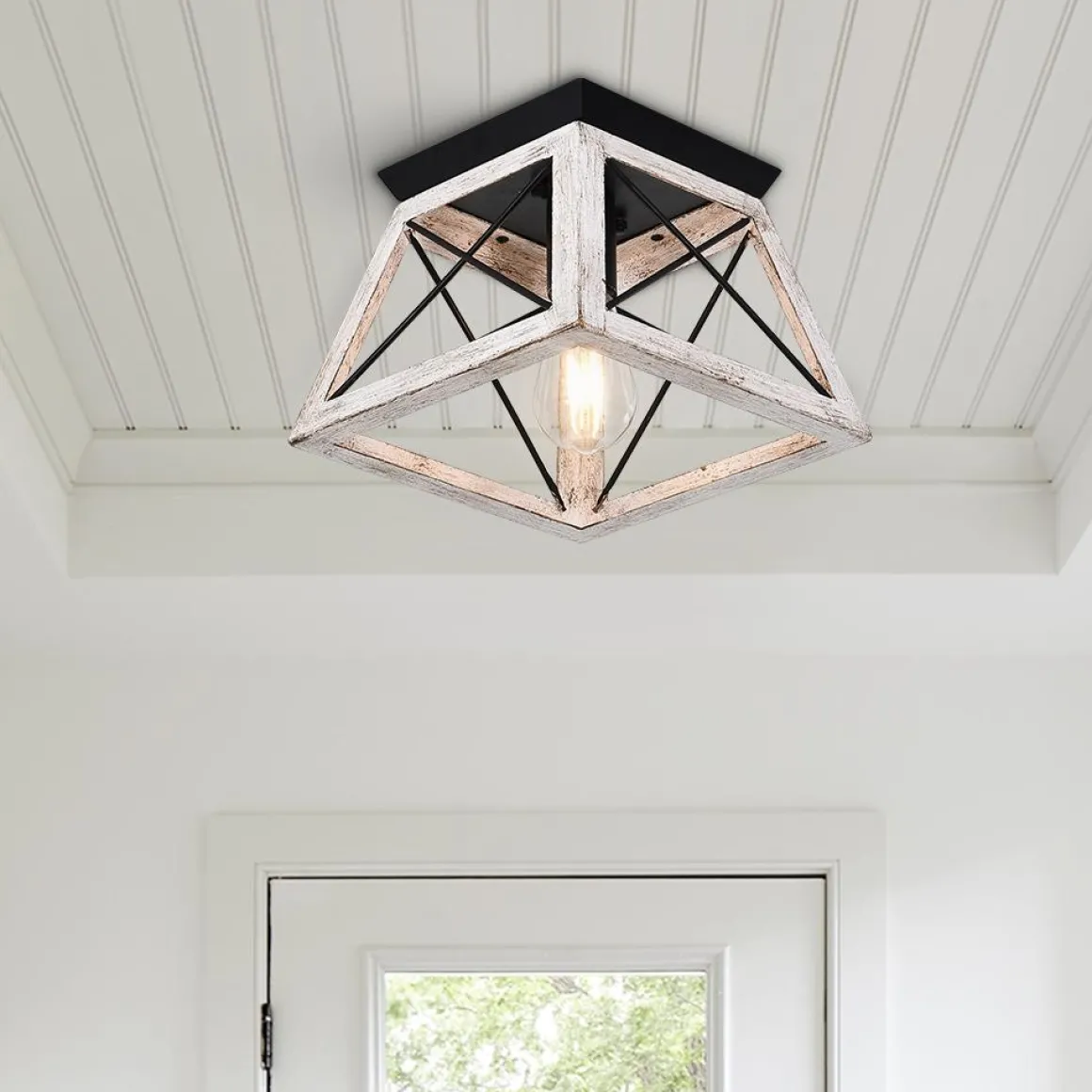 Modern Farmhouse Square Flush Mount Light