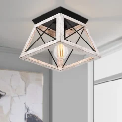 Modern Farmhouse Square Flush Mount Light