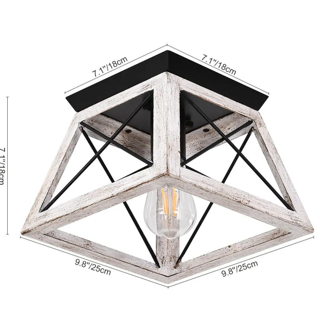 Modern Farmhouse Square Flush Mount Light