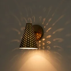 Modern Funky 1-Light Starry Pinhole Cone Wall Sconce