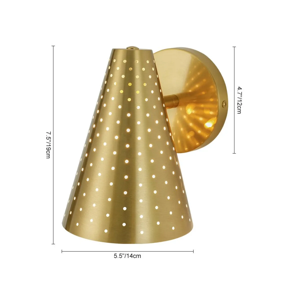 Modern Funky 1-Light Starry Pinhole Cone Wall Sconce