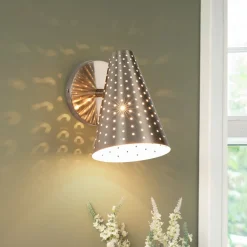 Modern Funky 1-Light Starry Pinhole Cone Wall Sconce