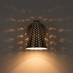 Modern Funky 1-Light Starry Pinhole Cone Wall Sconce