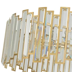 Modern Glam Brass 6-Light Crystal Drum Cage Chandelier