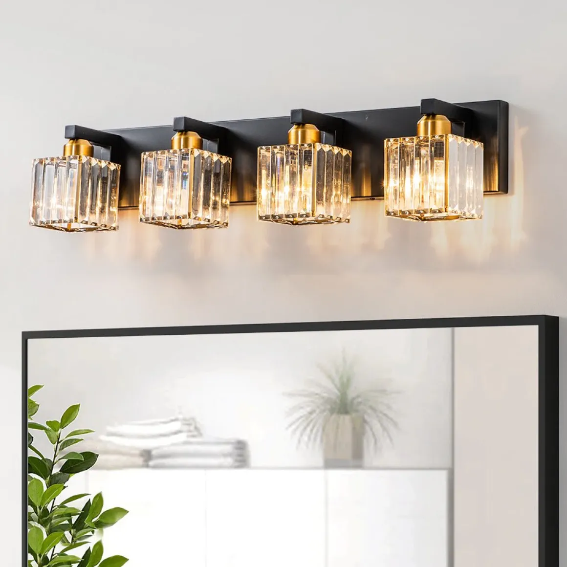 Modern Glam Crystal Bathroom Vanity Wall Lamp