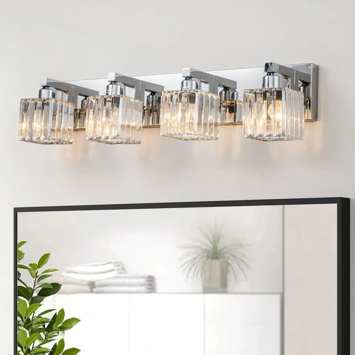 Modern Glam Crystal Bathroom Vanity Wall Lamp