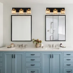 Modern Glam Crystal Bathroom Vanity Wall Lamp