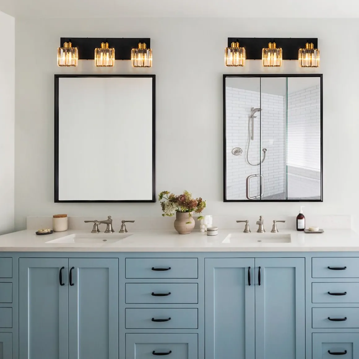 Modern Glam Crystal Bathroom Vanity Wall Lamp
