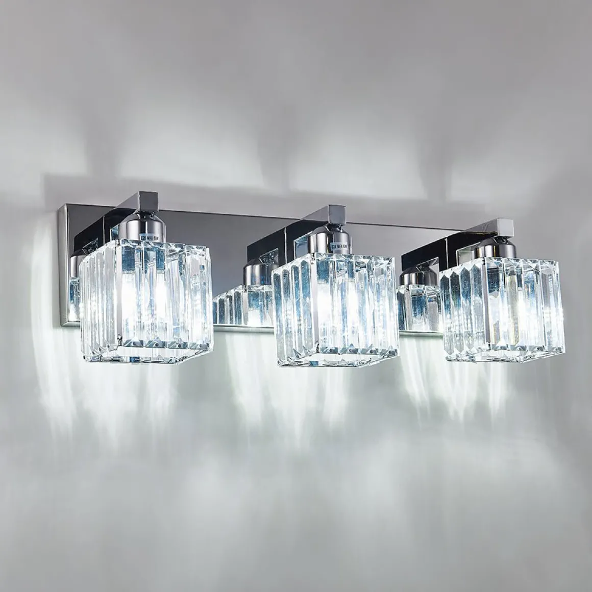Modern Glam Crystal Bathroom Vanity Wall Lamp