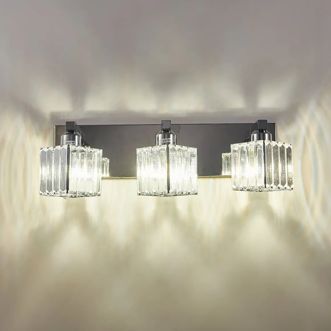 Modern Glam Crystal Bathroom Vanity Wall Lamp