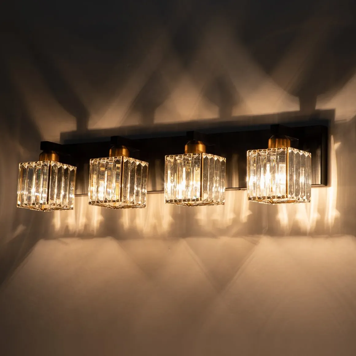 Modern Glam Crystal Bathroom Vanity Wall Lamp