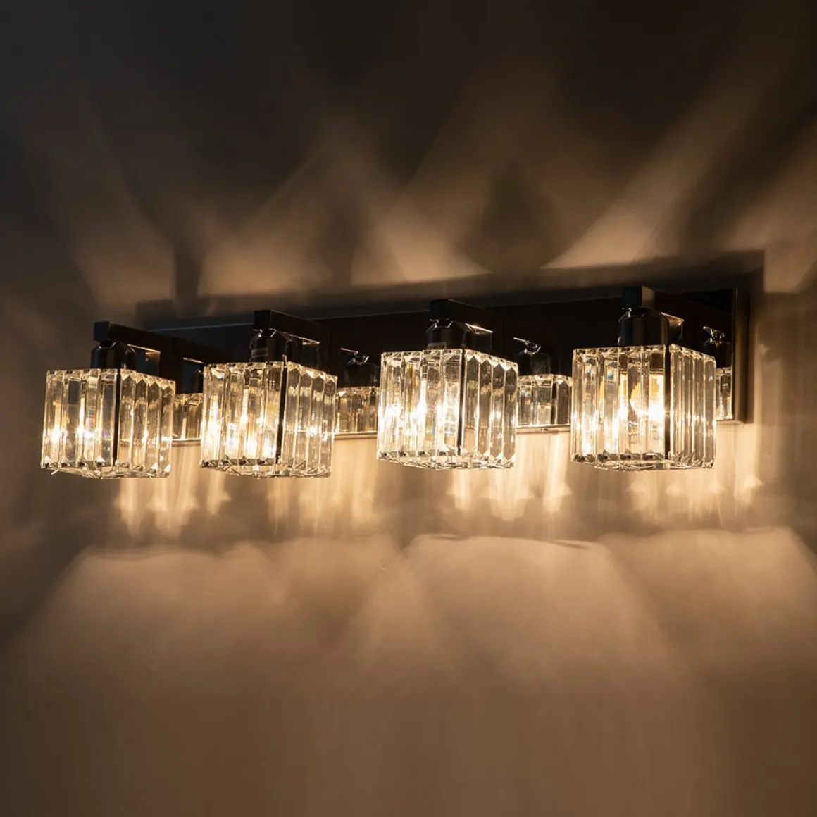 Modern Glam Crystal Bathroom Vanity Wall Lamp
