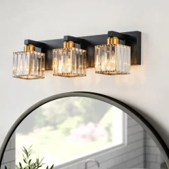 Modern Glam Crystal Bathroom Vanity Wall Lamp