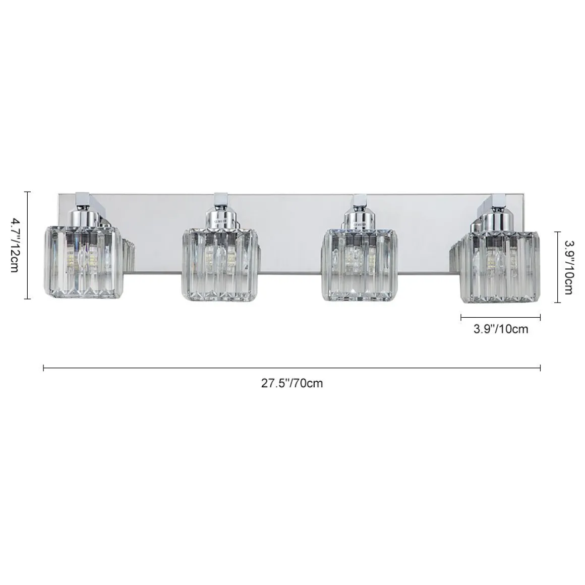 Modern Glam Crystal Bathroom Vanity Wall Lamp