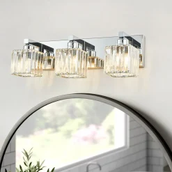 Modern Glam Crystal Bathroom Vanity Wall Lamp