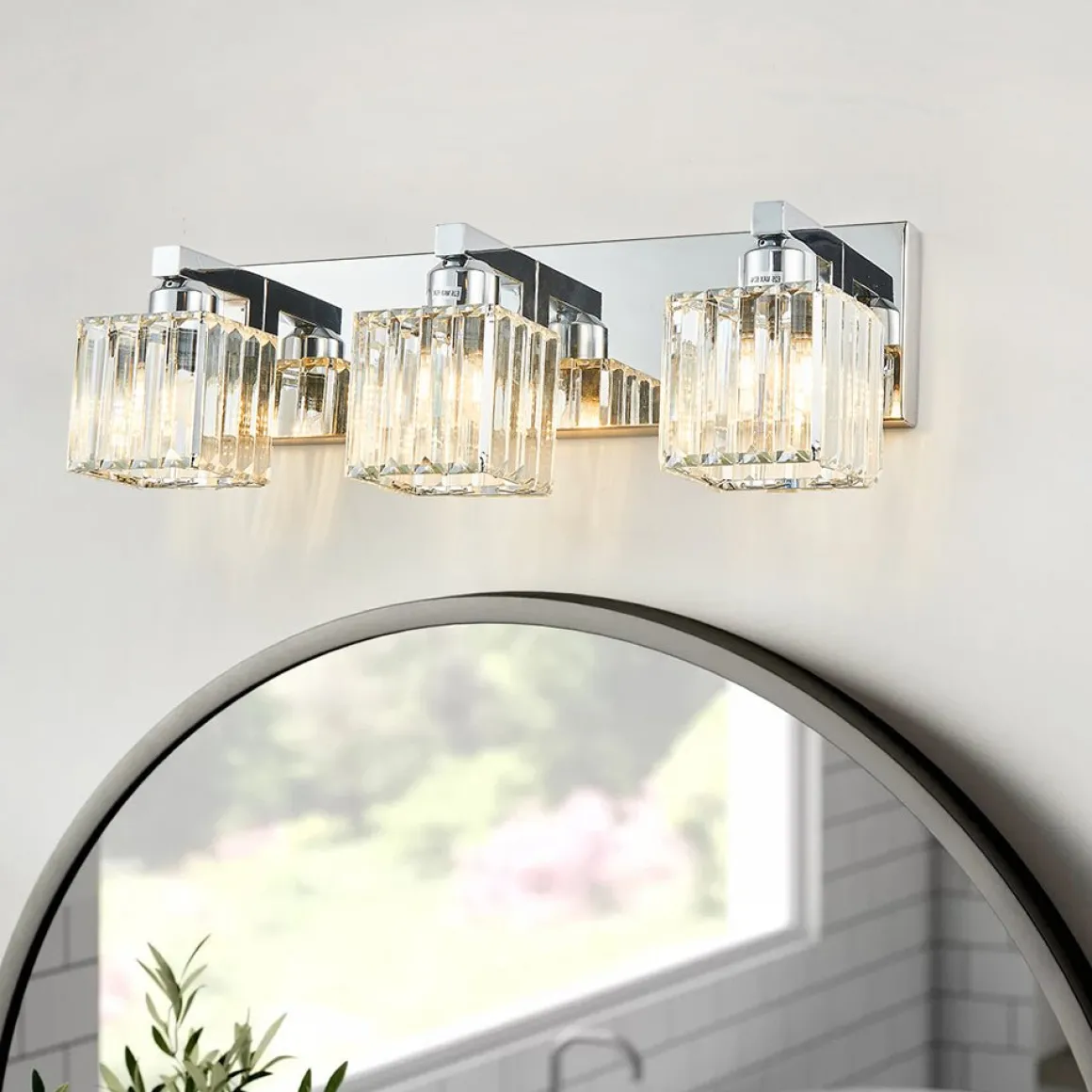 Modern Glam Crystal Bathroom Vanity Wall Lamp