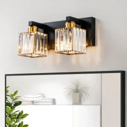 Modern Glam Crystal Bathroom Vanity Wall Lamp