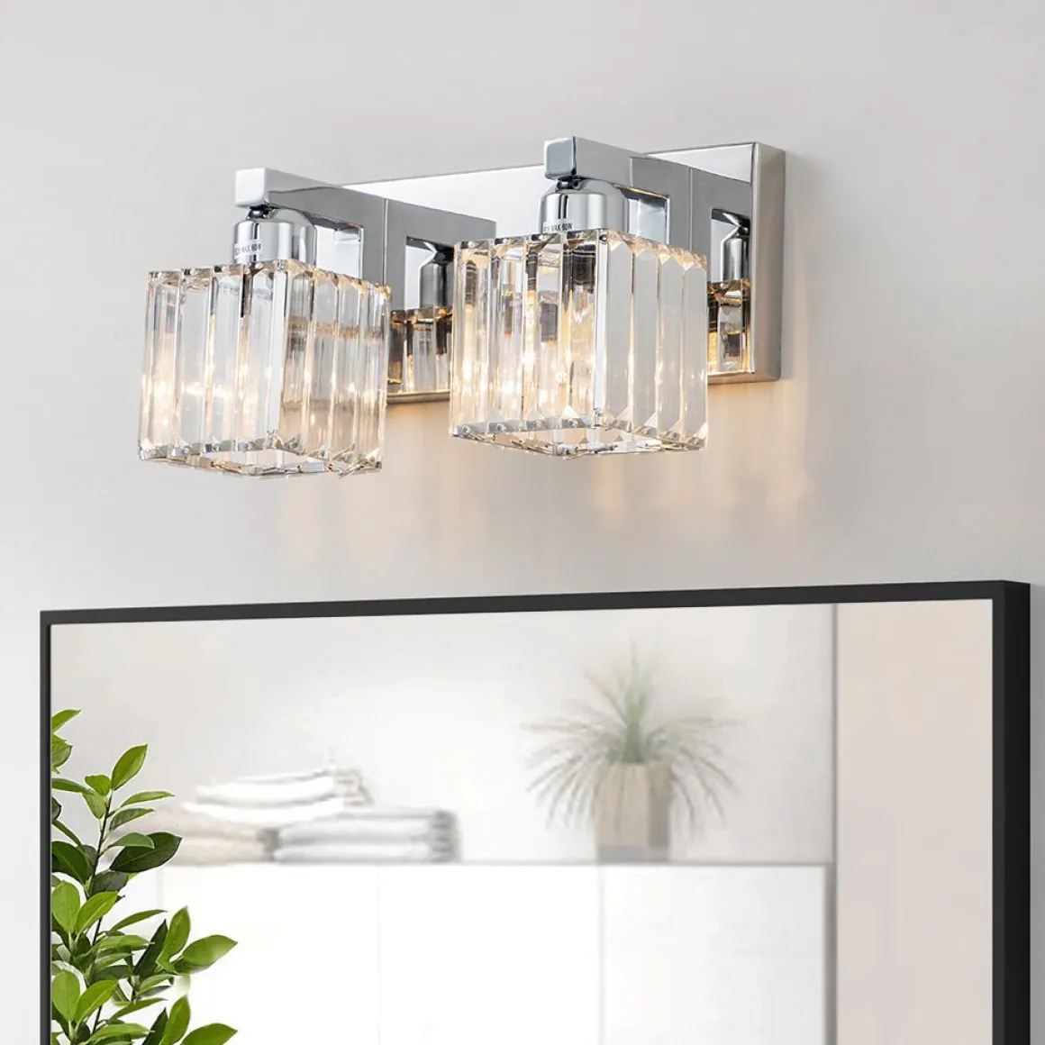 Modern Glam Crystal Bathroom Vanity Wall Lamp