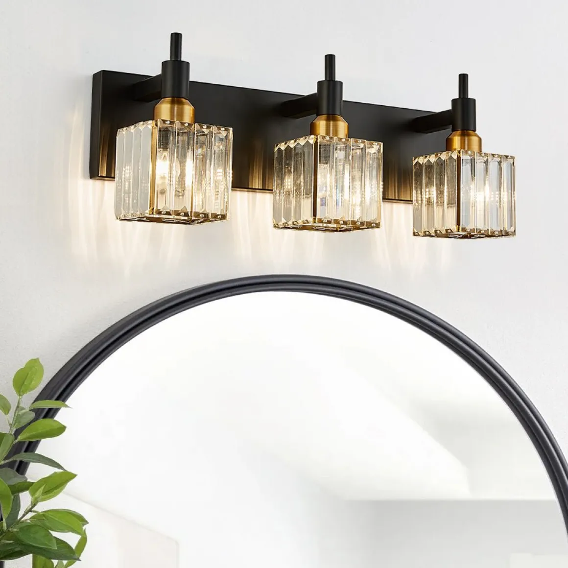 Modern Glam Crystal Bathroom Vanity Light