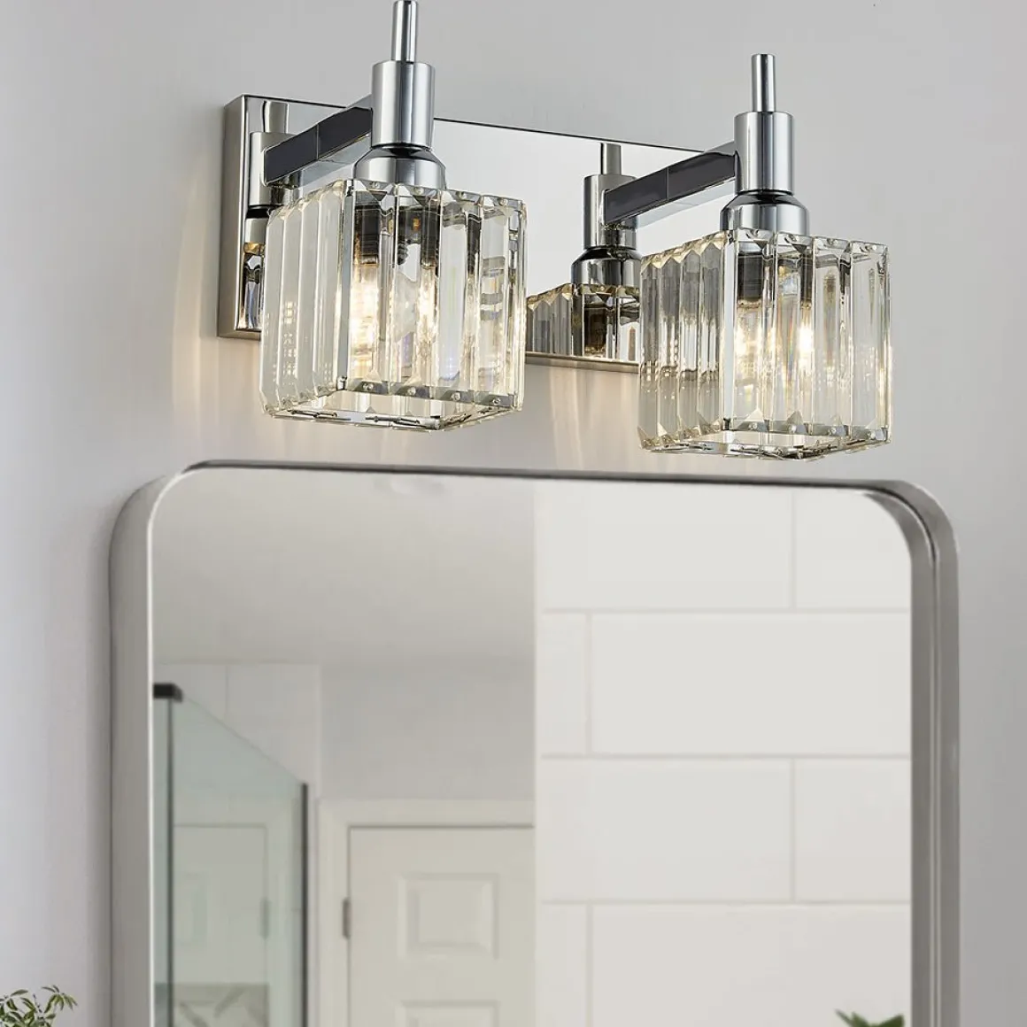 Modern Glam Crystal Bathroom Vanity Light