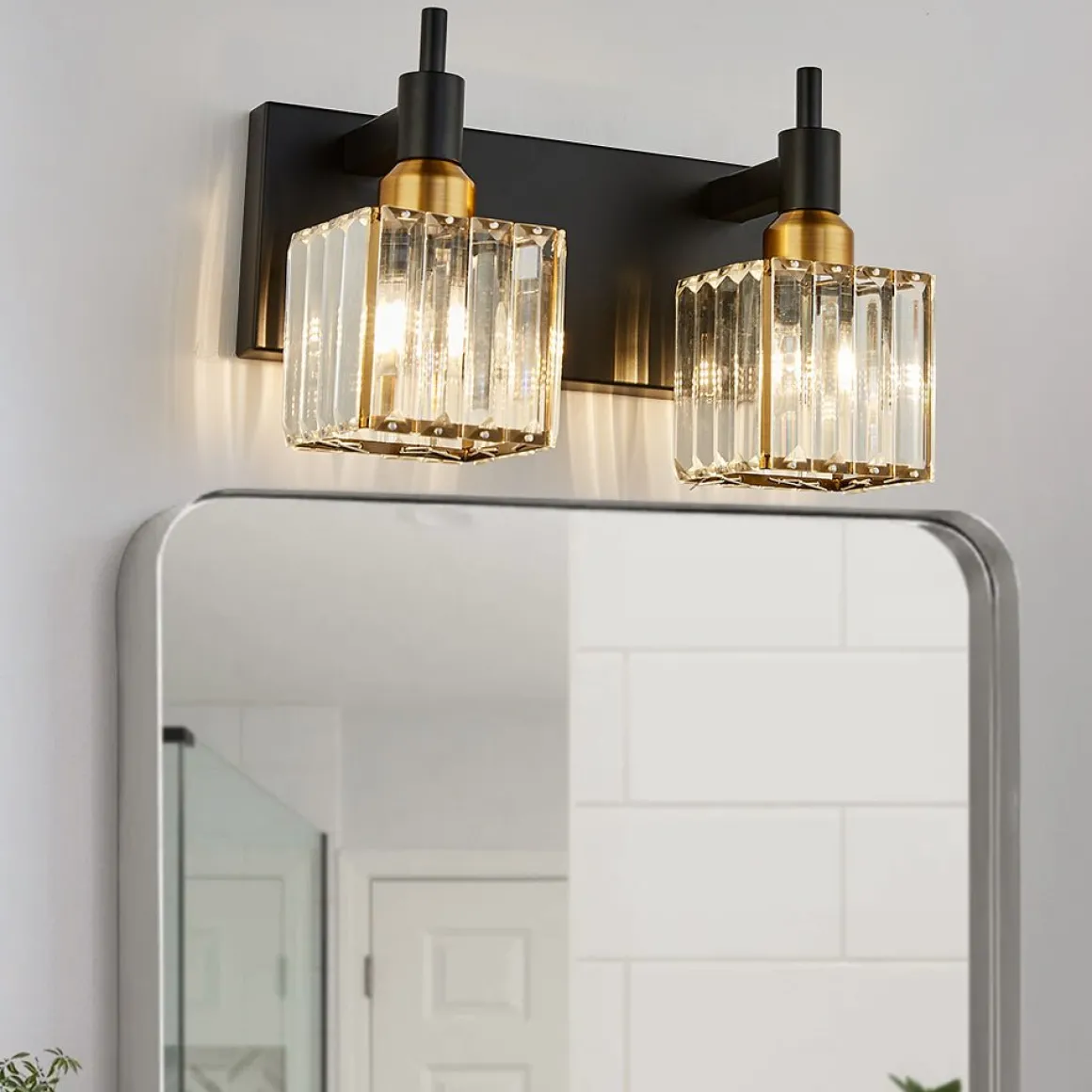 Modern Glam Crystal Bathroom Vanity Light