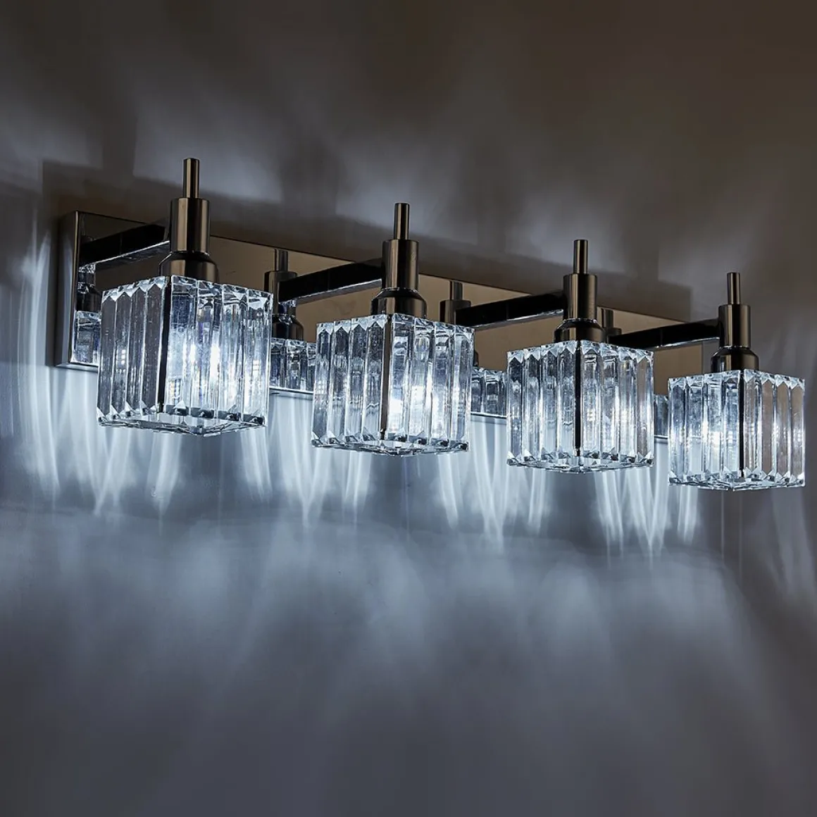 Modern Glam Crystal Bathroom Vanity Light