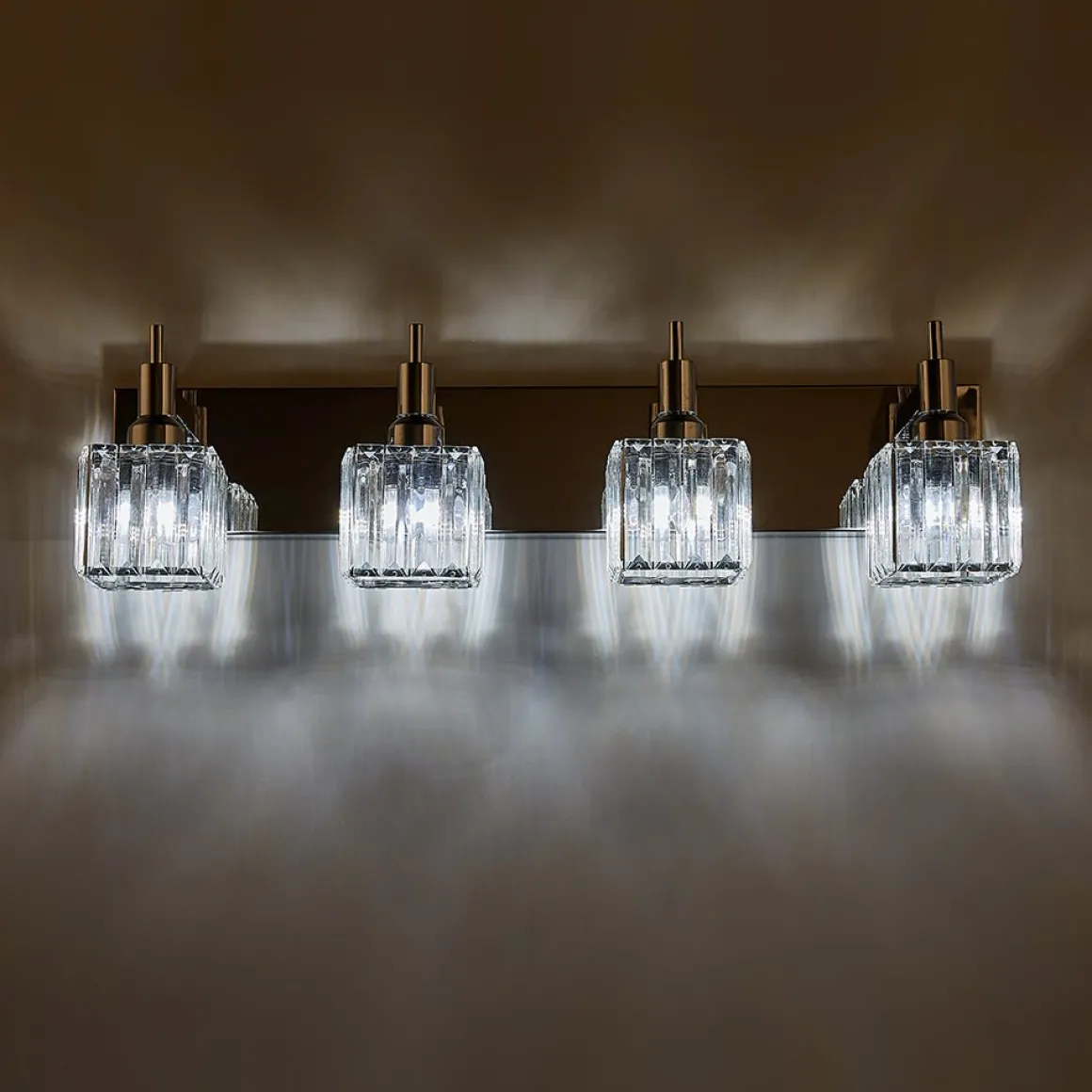 Modern Glam Crystal Bathroom Vanity Light