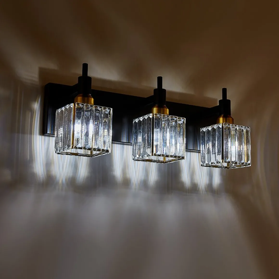 Modern Glam Crystal Bathroom Vanity Light