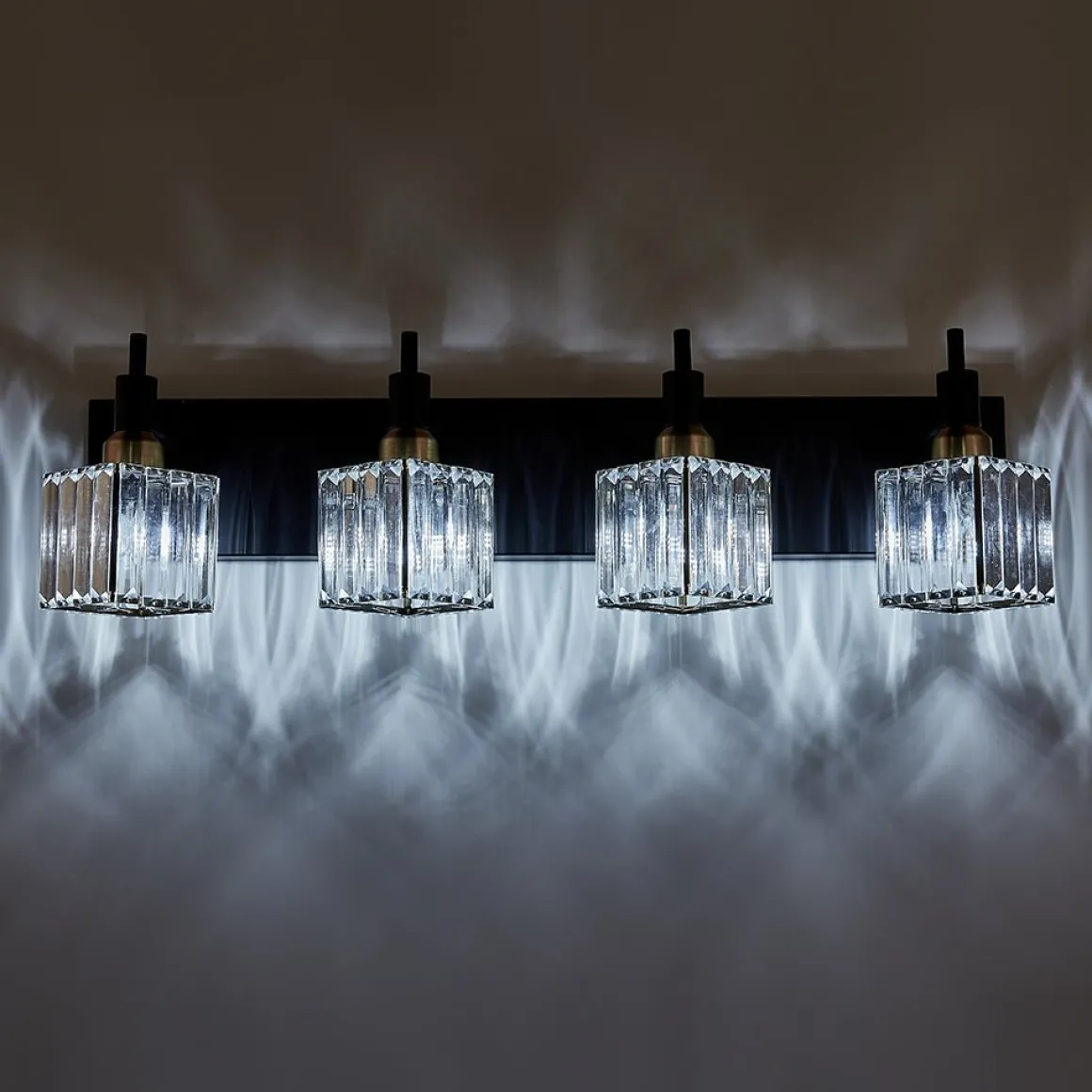 Modern Glam Crystal Bathroom Vanity Light