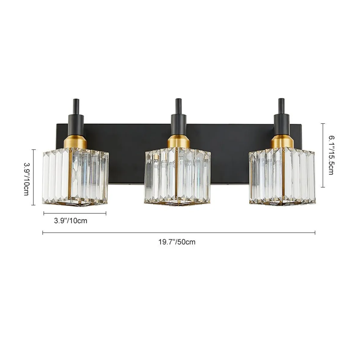 Modern Glam Crystal Bathroom Vanity Light
