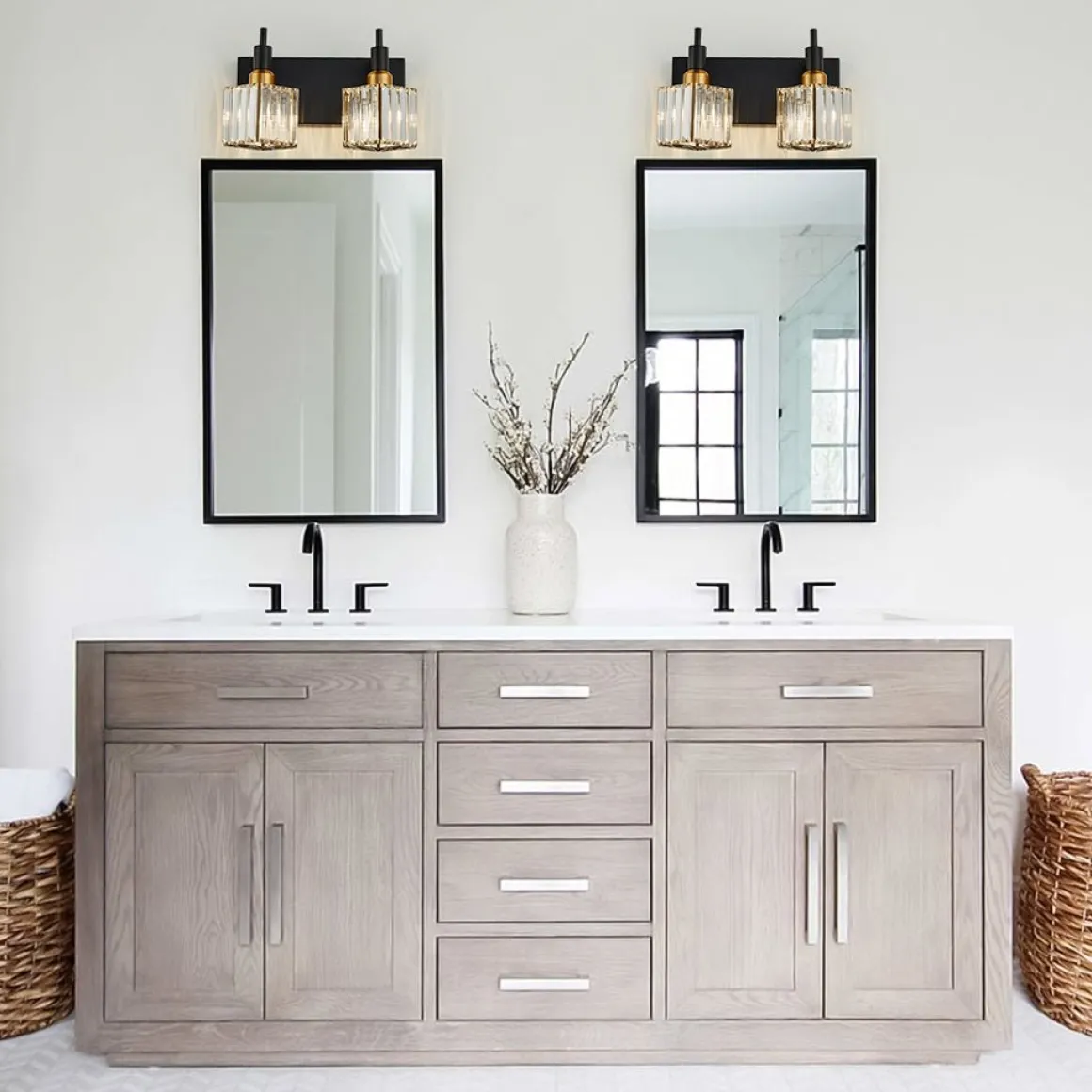 Modern Glam Crystal Bathroom Vanity Light