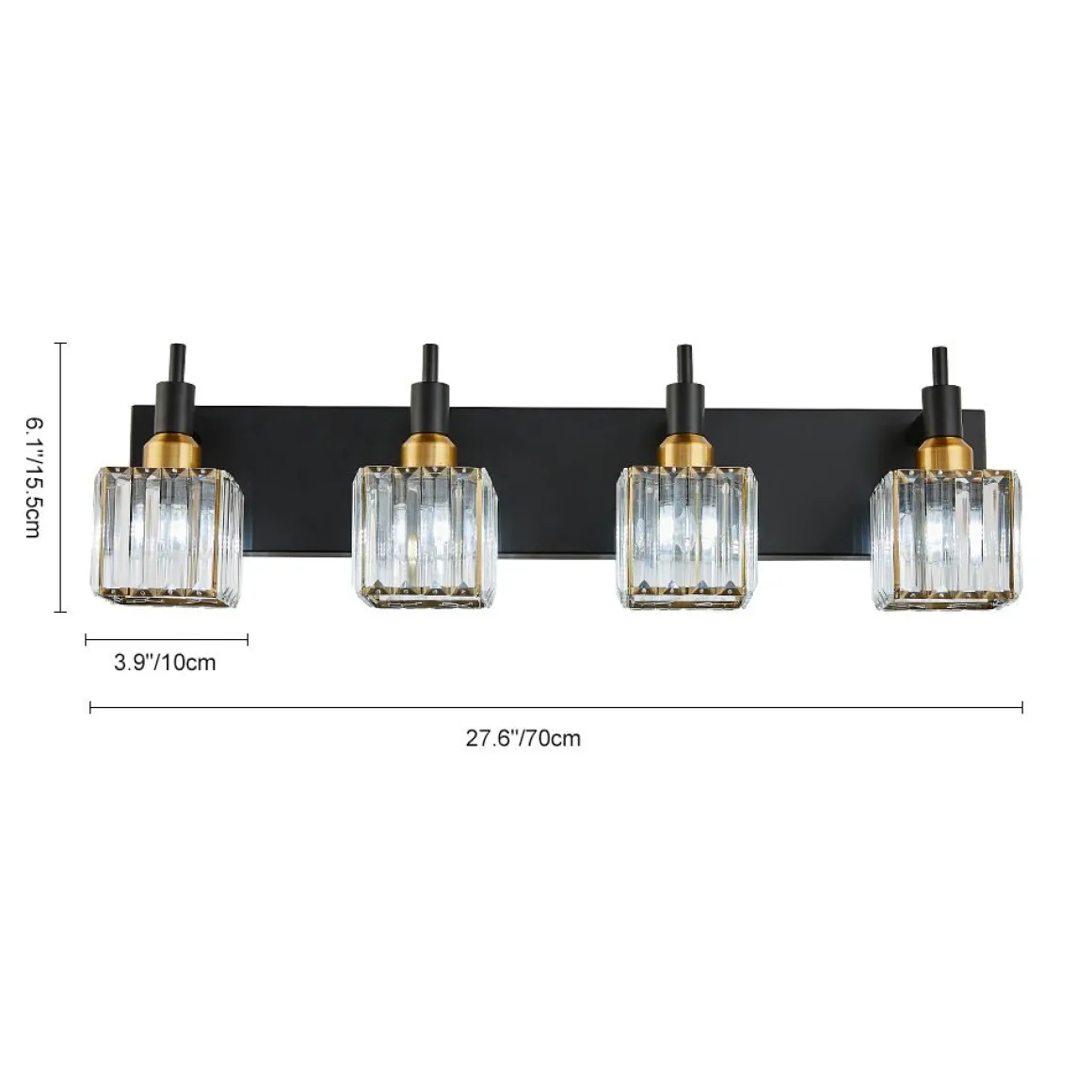 Modern Glam Crystal Bathroom Vanity Light