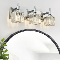 Modern Glam Crystal Bathroom Vanity Light