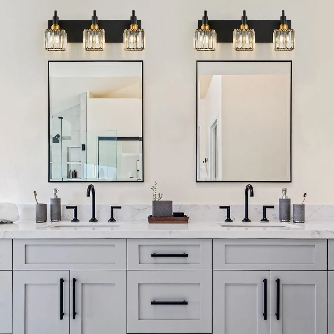 Modern Glam Crystal Bathroom Vanity Light