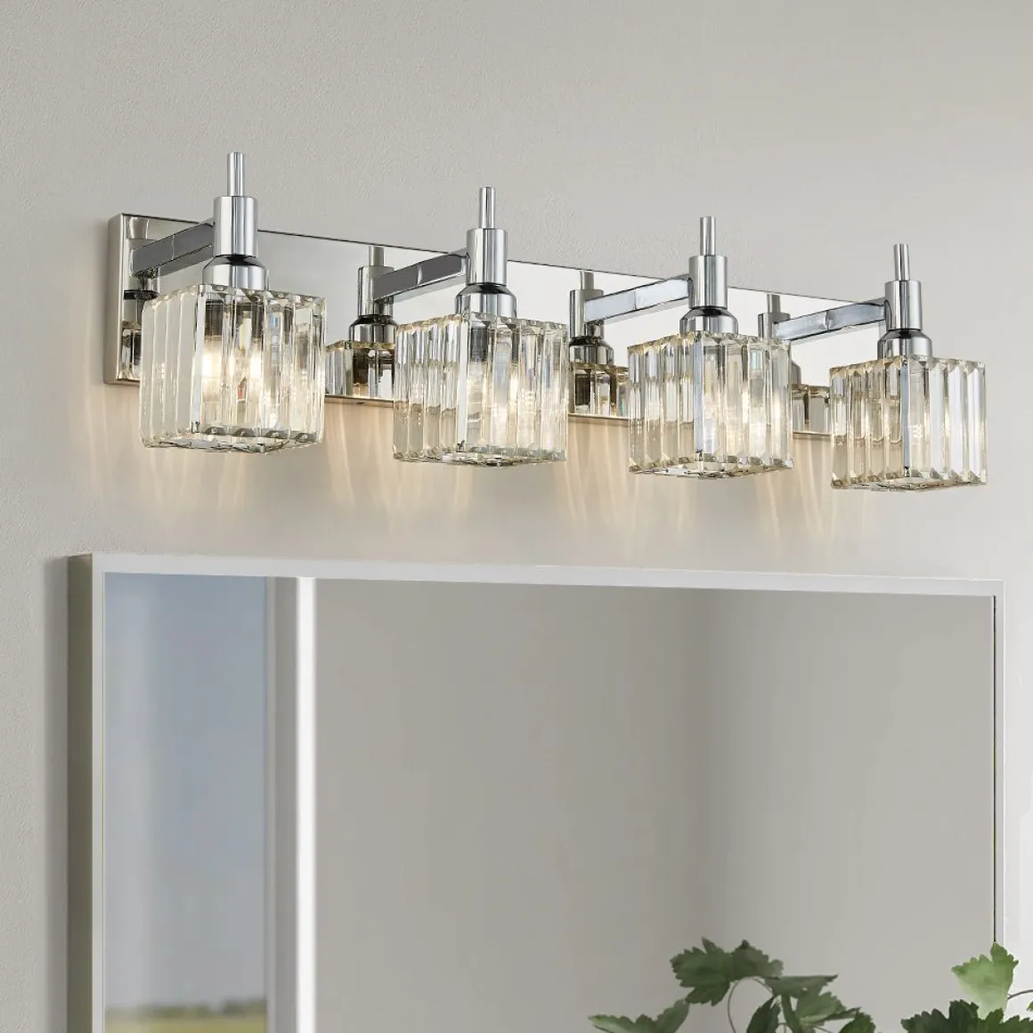 Modern Glam Crystal Bathroom Vanity Light