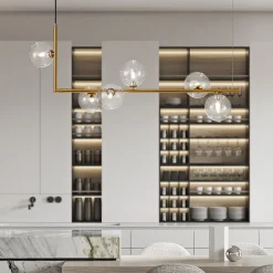 Modern Glass Bubble Kitchen Island Linear Pendant