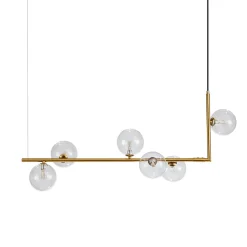 Modern Glass Bubble Kitchen Island Linear Pendant