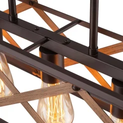 Modern Industrial Cross Linear Island Chandelier