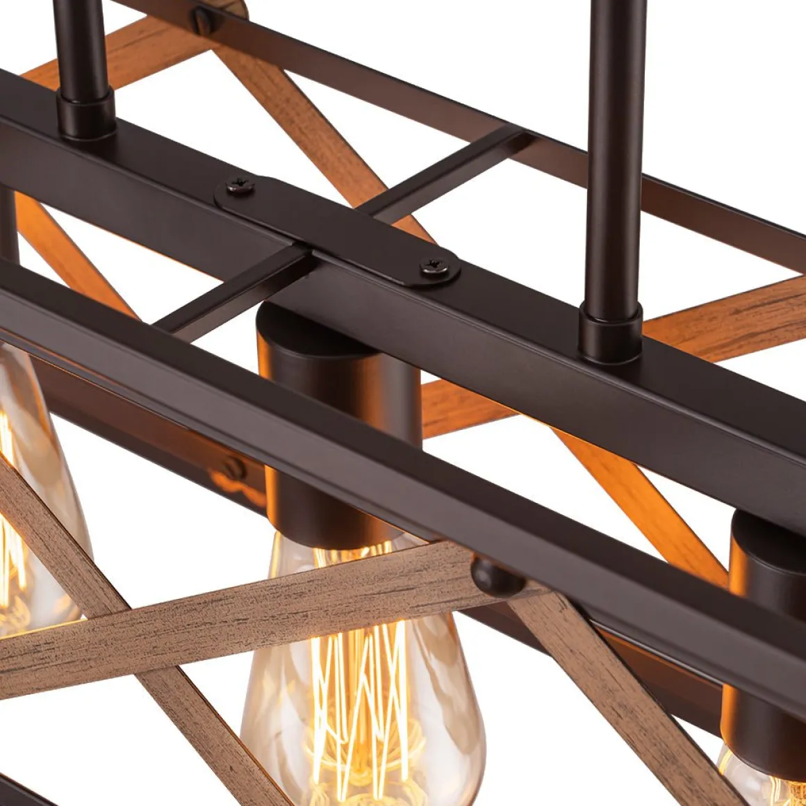 Modern Industrial Cross Linear Island Chandelier