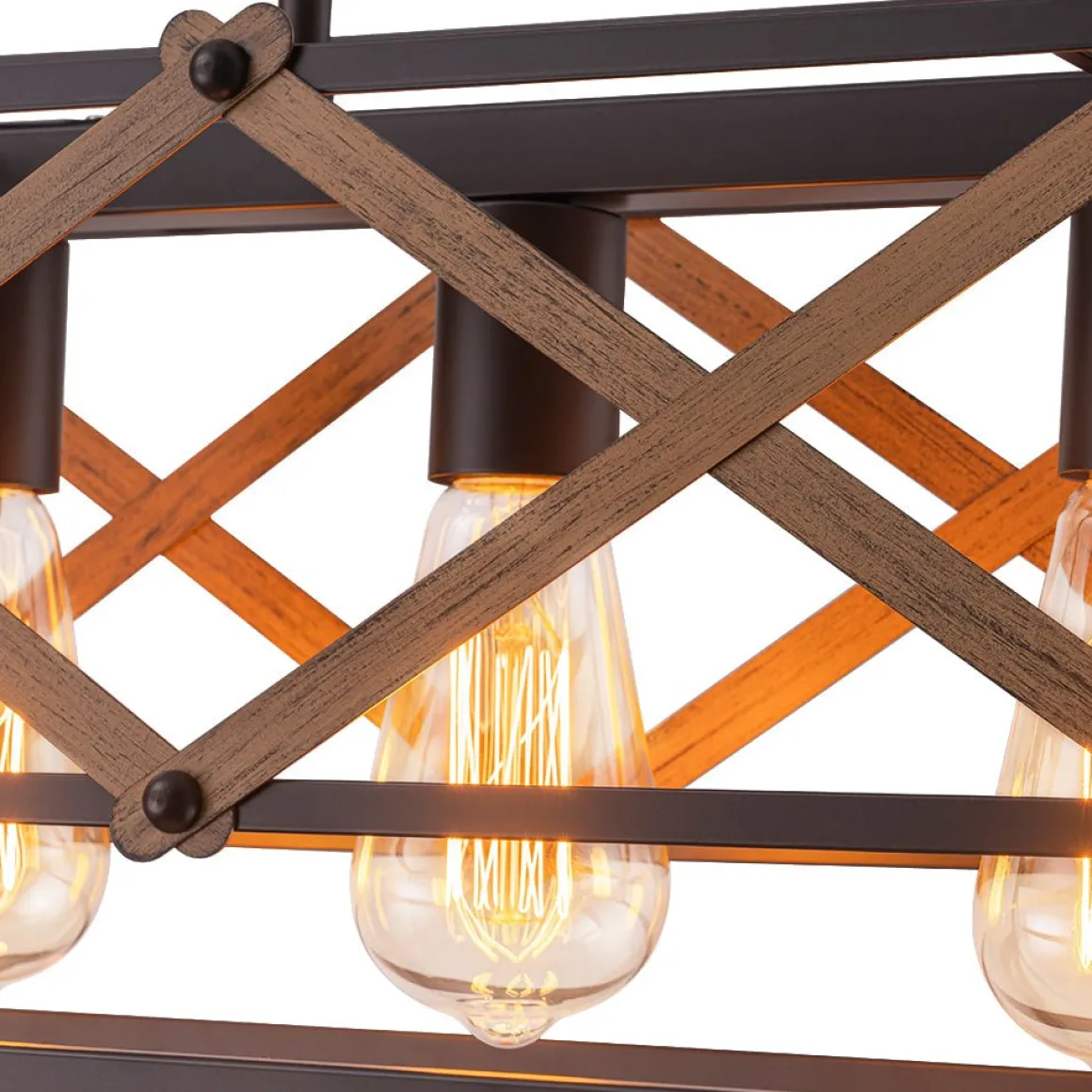 Modern Industrial Cross Linear Island Chandelier