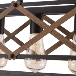 Modern Industrial Cross Linear Island Chandelier