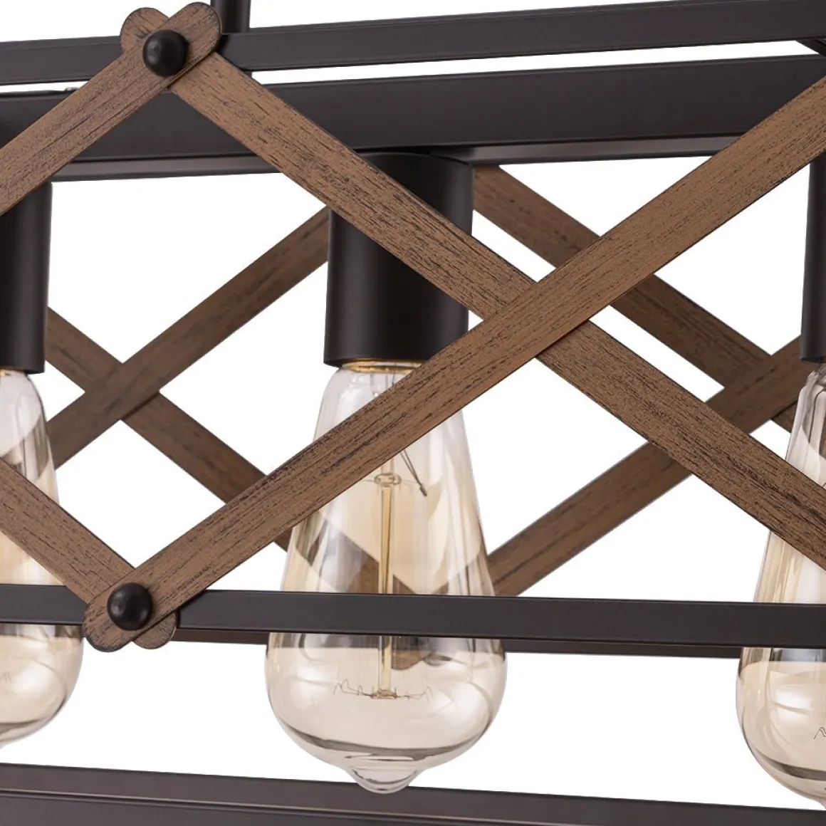 Modern Industrial Cross Linear Island Chandelier